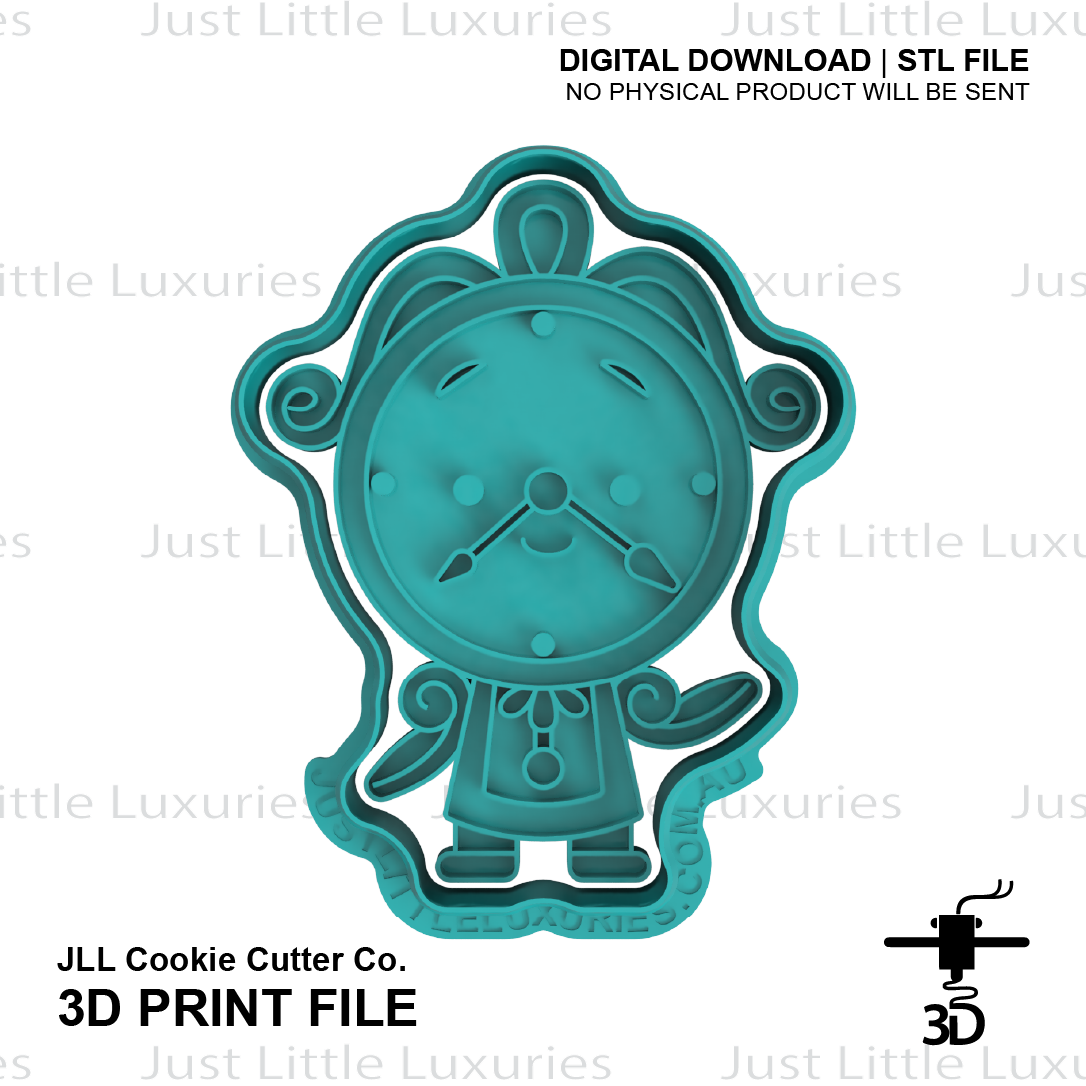 Cogsworth Cookie Cutter (STL - Digital Download)