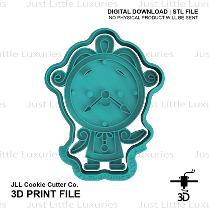 Cogsworth Cookie Cutter (STL - Digital Download)