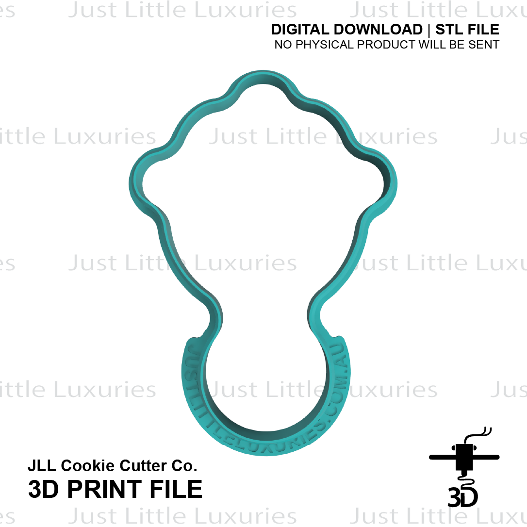 Cogsworth Baby Rattle Cookie Cutter (STL - Digital Download)