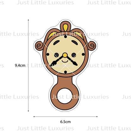 Cogsworth Baby Rattle Cookie Cutter (STL - Digital Download)