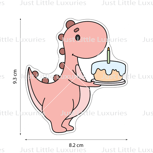 Dinosaur with Cake Cookie Cutter | Party Dinos