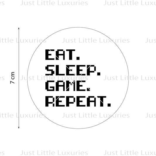 "Eat. Sleep. Game. Repeat." Cookie Stamp