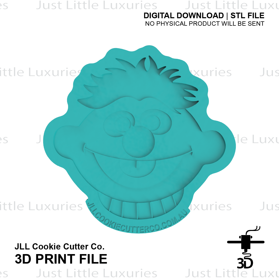 Ernie Face Cookie Cutter and Stamp Set (DIGITAL DOWNLOAD)