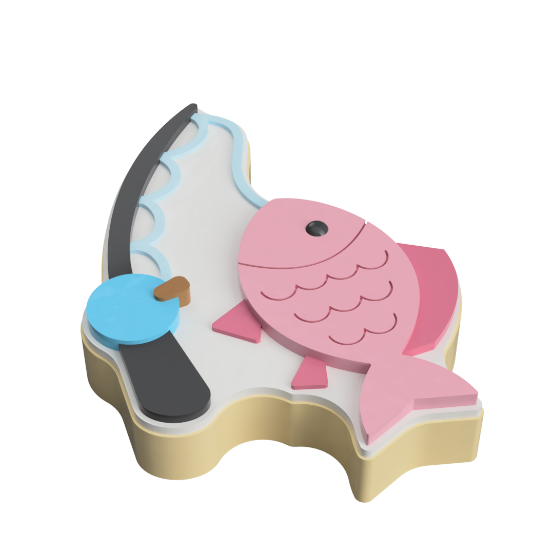 Fishing Rod Layered Cookie Cutter