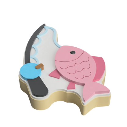 Fishing Rod Layered Cookie Cutter