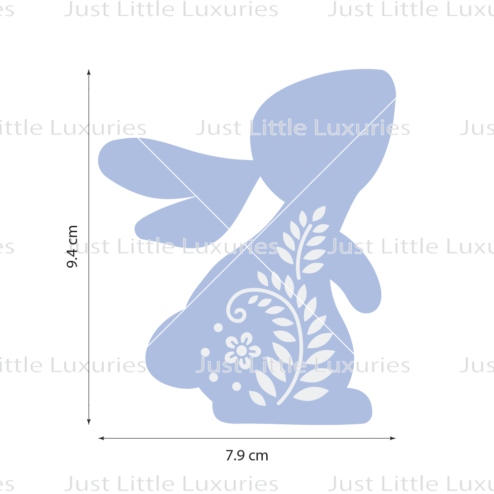 Floral Bunny Silhouette (4) Cookie Cutter