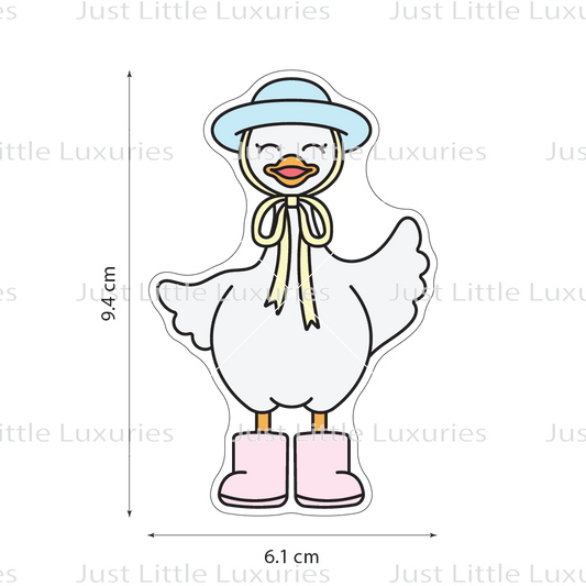 Goose with Hat and Bow Cookie Cutter | Silly Goose