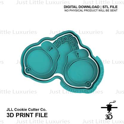 Handcuffs Cookie Cutter and Stamp Set (DIGITAL DOWNLOAD)