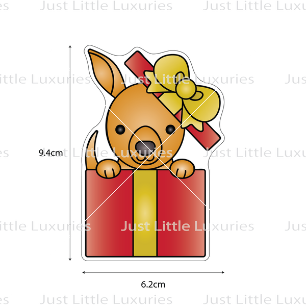 Christmas Kangaroo in Gift Cookie Cutter