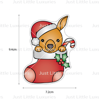 Christmas Kangaroo in Stocking Cookie Cutter