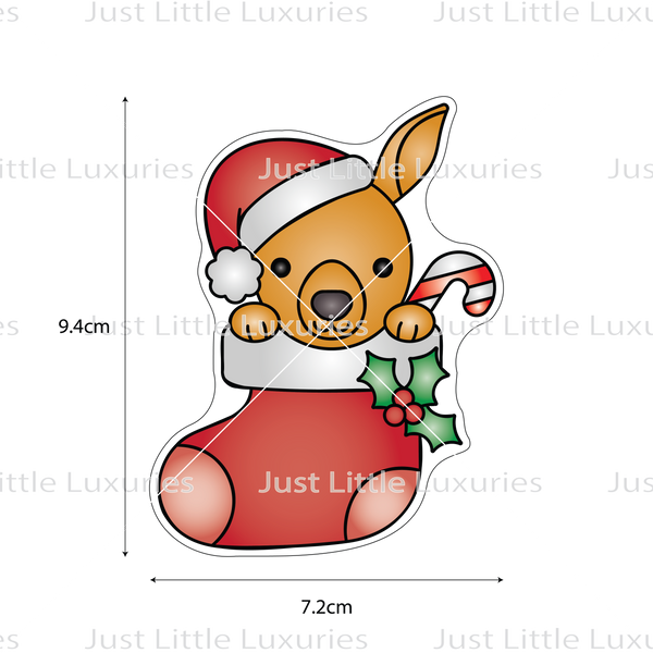 Christmas Kangaroo in Stocking Cookie Cutter