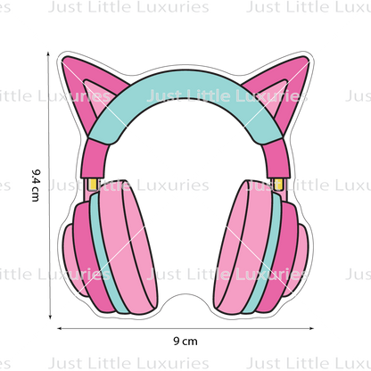 Kitty Headphones Cookie Cutter and Embosser (DIGITAL DOWNLOAD)