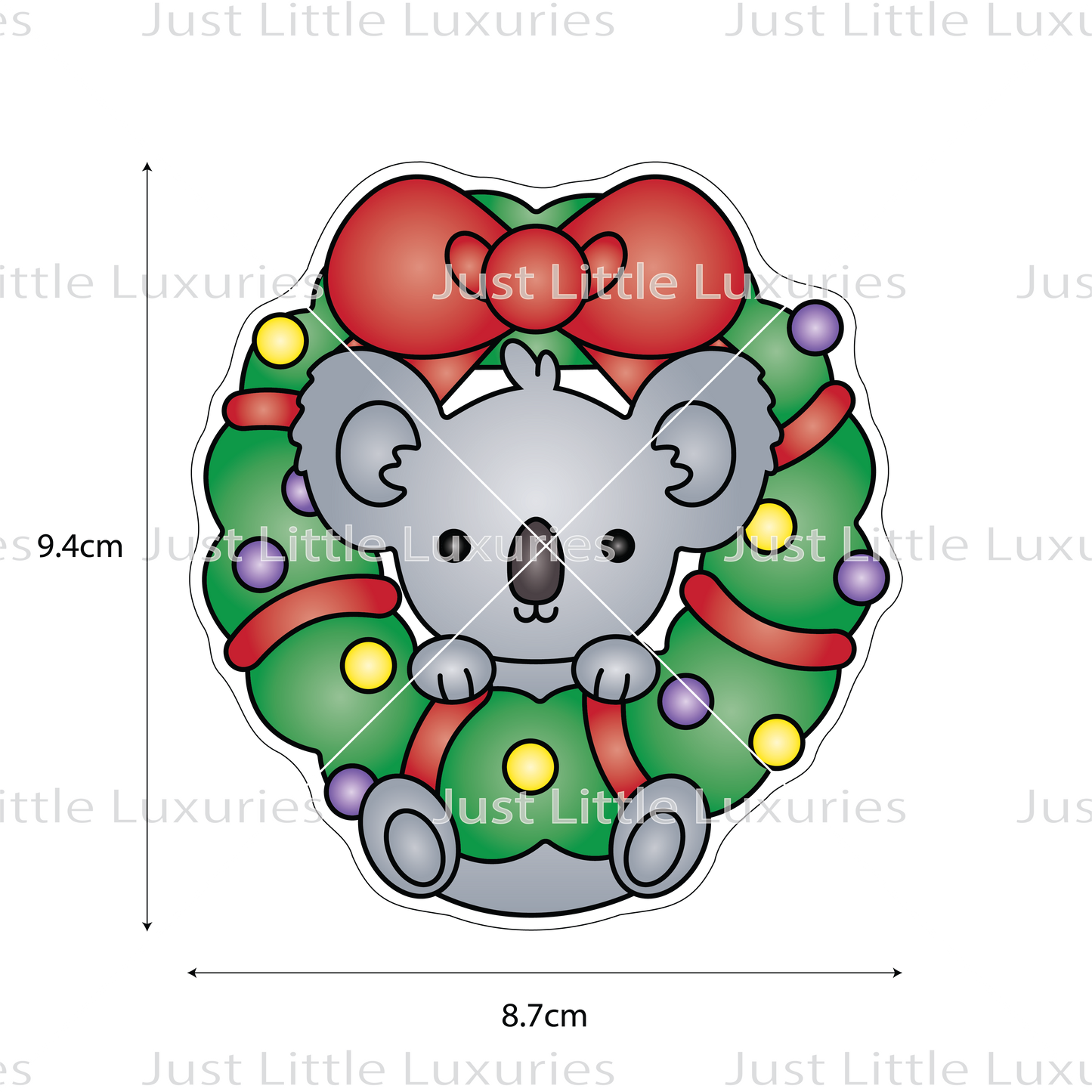 Christmas Koala in Wreath Cookie Cutter