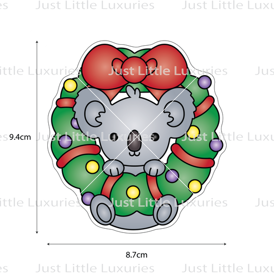 Christmas Koala in Wreath Cookie Cutter