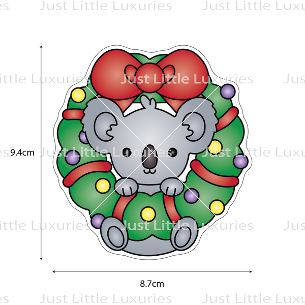 Christmas Koala in Wreath Cookie Cutter