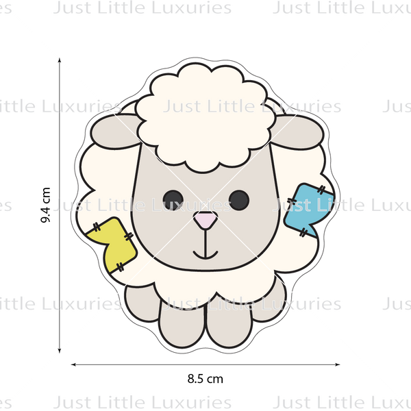 Patchwork Lamb (front) Cookie Cutter