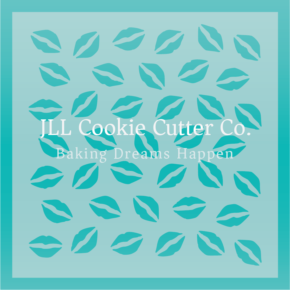 Lips Pattern Cookie Stencil