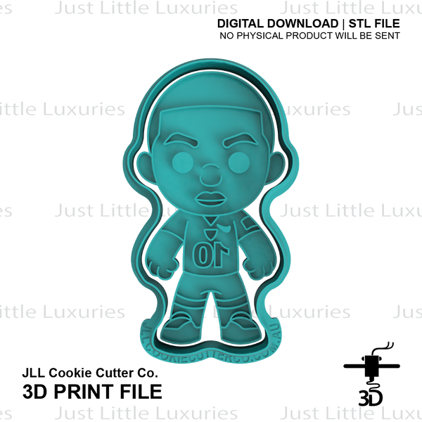 Kylian Mbappe Cookie Cutter and Embosser (DIGITAL DOWNLOAD)