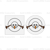 Melted Snowman Cookie Square Cutter and Embosser - 3 Sizes (DIGITAL DOWNLOAD)