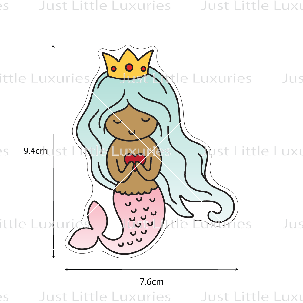 Mermaid holding Heart Cookie Cutter