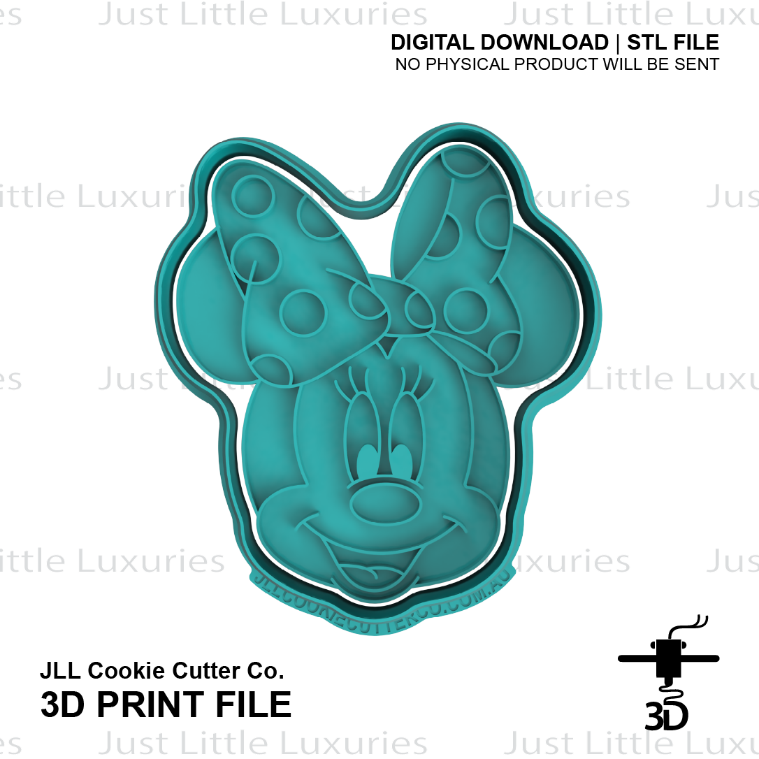 Girl Mouse Face Cookie Cutter (STL - Digital Download)