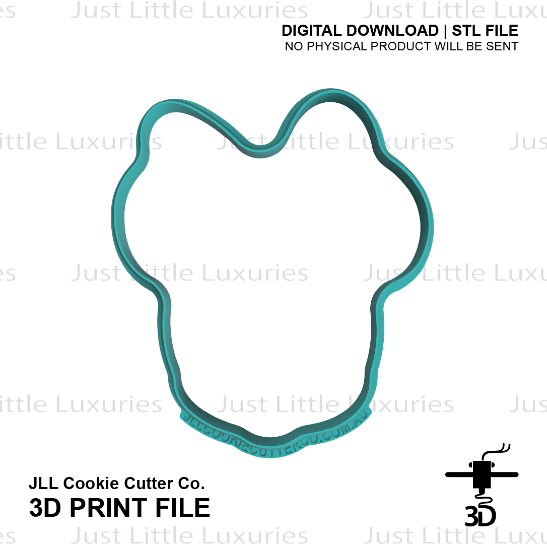 Girl Mouse Face Cookie Cutter (STL - Digital Download)