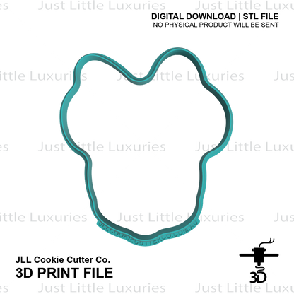 Girl Mouse Face Cookie Cutter (STL - Digital Download)