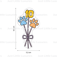 Balloon Paws with Numbers Cookie Cutter