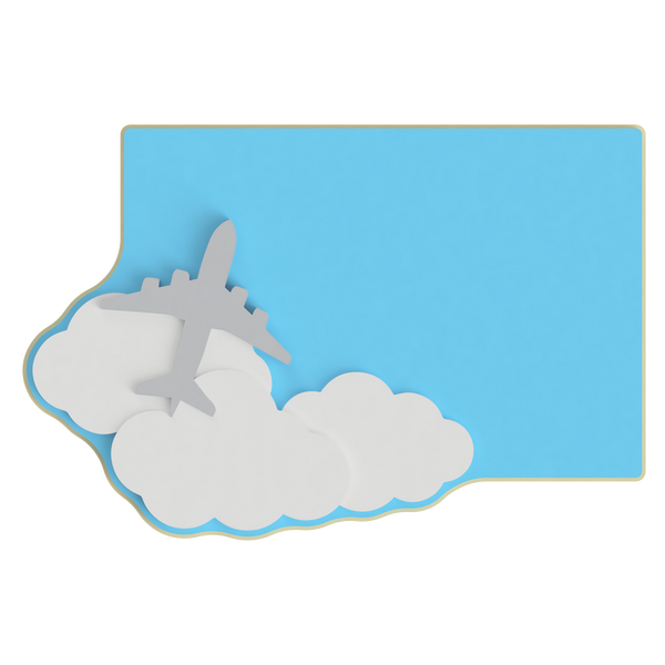 Plane and Clouds Frame Layered Cookie Cutter