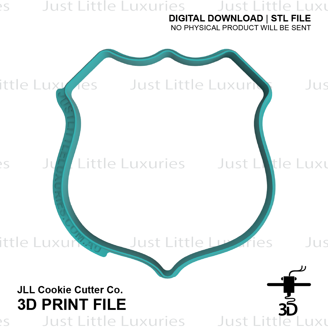 Police Badge Cookie Cutter (STL - Digital Download)