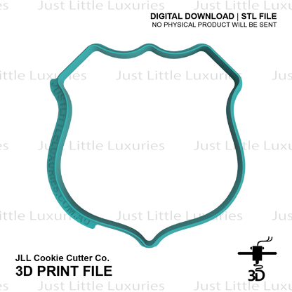 Police Badge Cookie Cutter (STL - Digital Download)