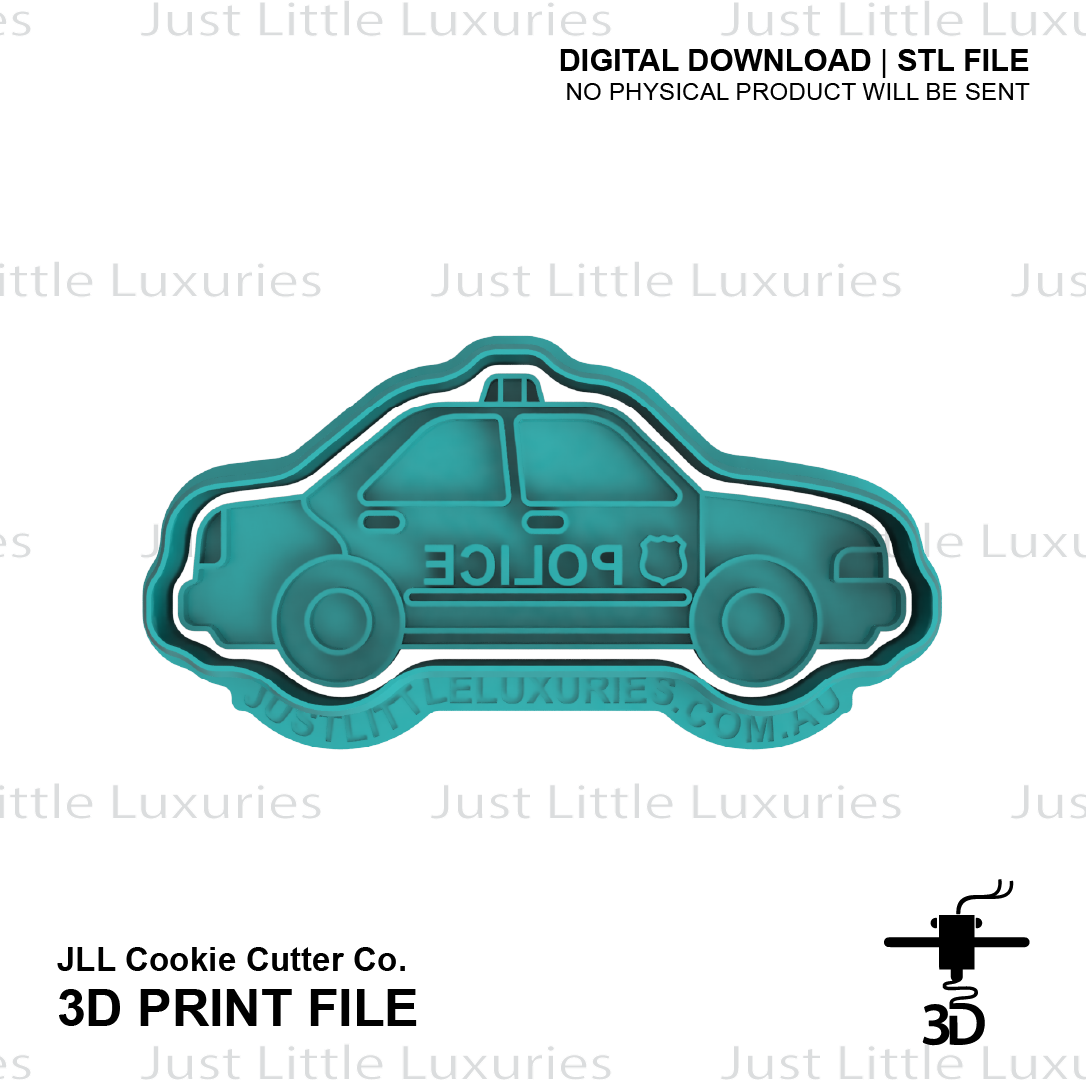 Police Car Cookie Cutter (STL - Digital Download)