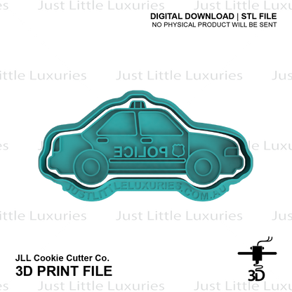 Police Car Cookie Cutter (STL - Digital Download)