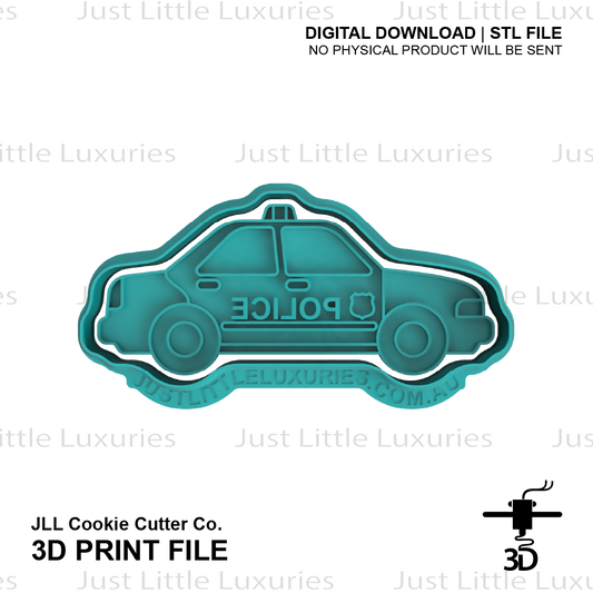 Police Car Cookie Cutter (STL - Digital Download)