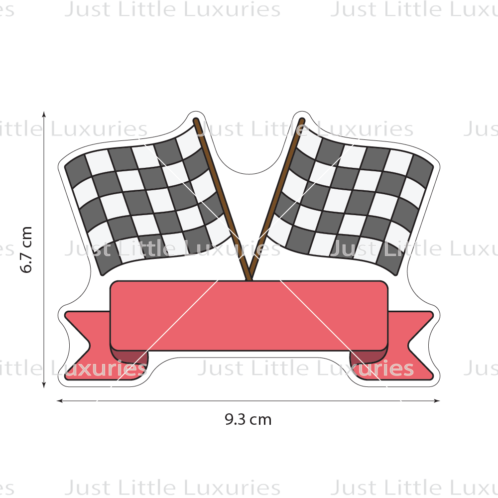 Race Flags Banner Cookie Cutter | Vintage Race Day
