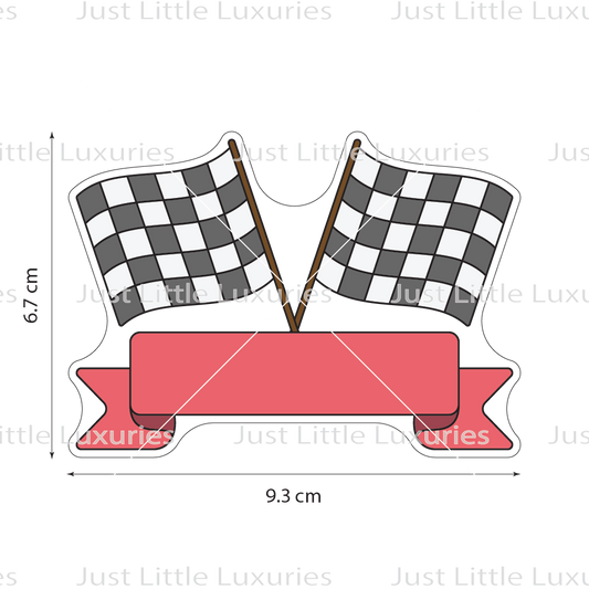 Race Flags Banner Cookie Cutter | Vintage Race Day