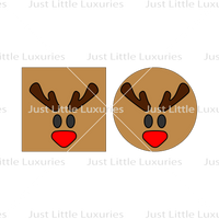 Reindeer Cookie Square Cutter and Embosser - 3 Sizes (DIGITAL DOWNLOAD)