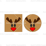 Reindeer Cookie Square Cutter and Embosser - 3 Sizes (DIGITAL DOWNLOAD)