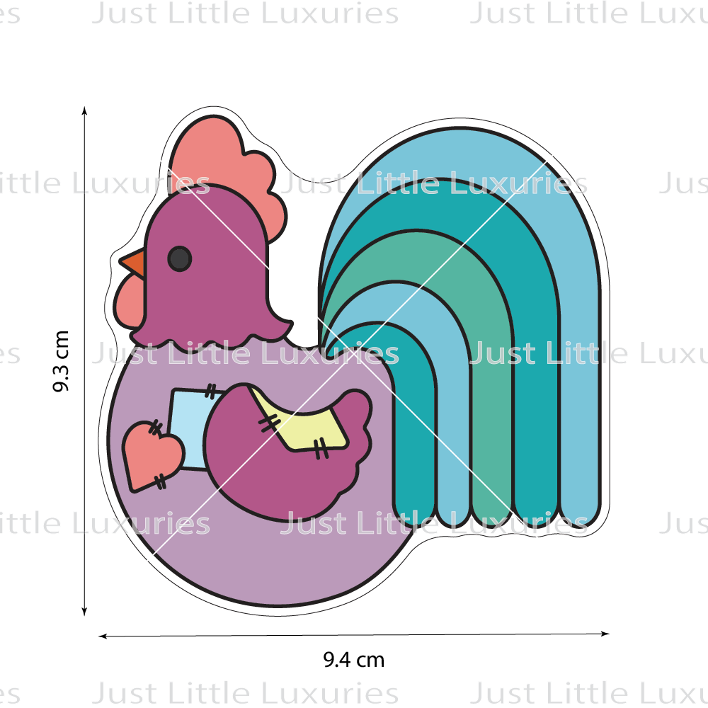 Patchwork Rooster Cookie Cutter