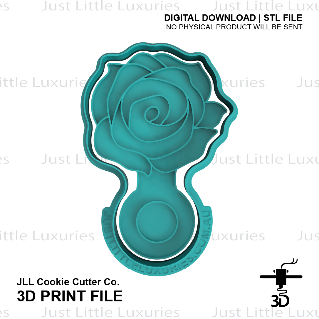 Rose Baby Rattle Cookie Cutter (STL - Digital Download)