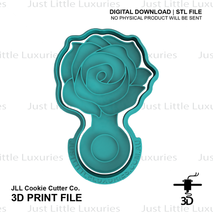 Rose Baby Rattle Cookie Cutter (STL - Digital Download)