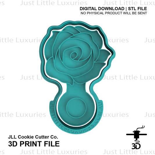 Rose Baby Rattle Cookie Cutter (STL - Digital Download)