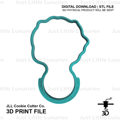 Rose Baby Rattle Cookie Cutter (STL - Digital Download)