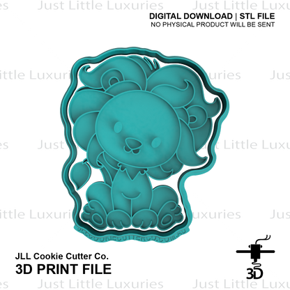 Safari Lion Cookie Cutter and Stamp Set (DIGITAL DOWNLOAD)