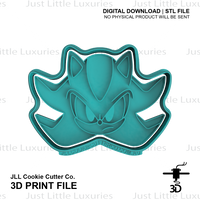 Shadow Hedgehog Cookie Cutter and Embosser (DIGITAL DOWNLOAD)