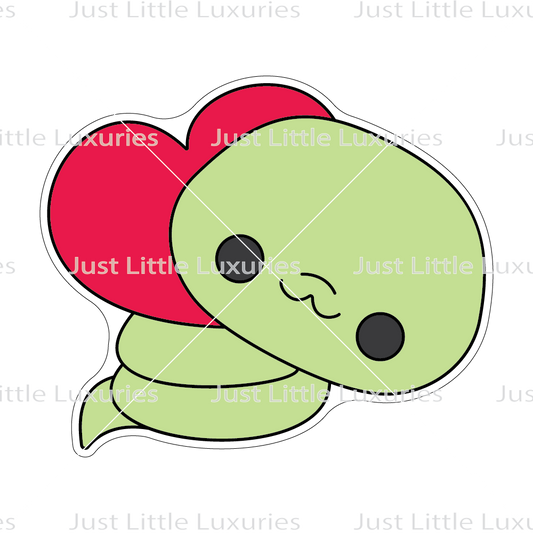 Kawaii Snake Squeezing Heart Cookie Cutter