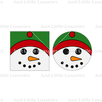 Snowman Cookie Square Cutter and Embosser - 3 Sizes (DIGITAL DOWNLOAD)