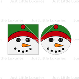 Snowman Cookie Square Cutter and Embosser - 3 Sizes (DIGITAL DOWNLOAD)