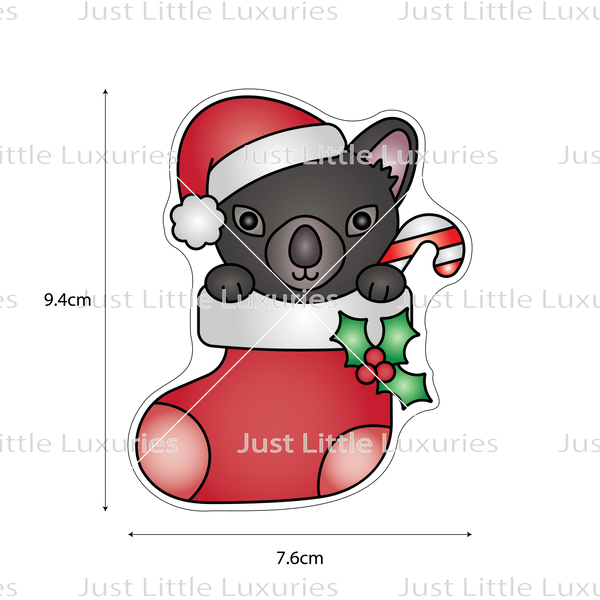 Christmas Tassie Devil in Stocking Cookie Cutter