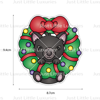 Christmas Tassie Devil in Wreath Cookie Cutter